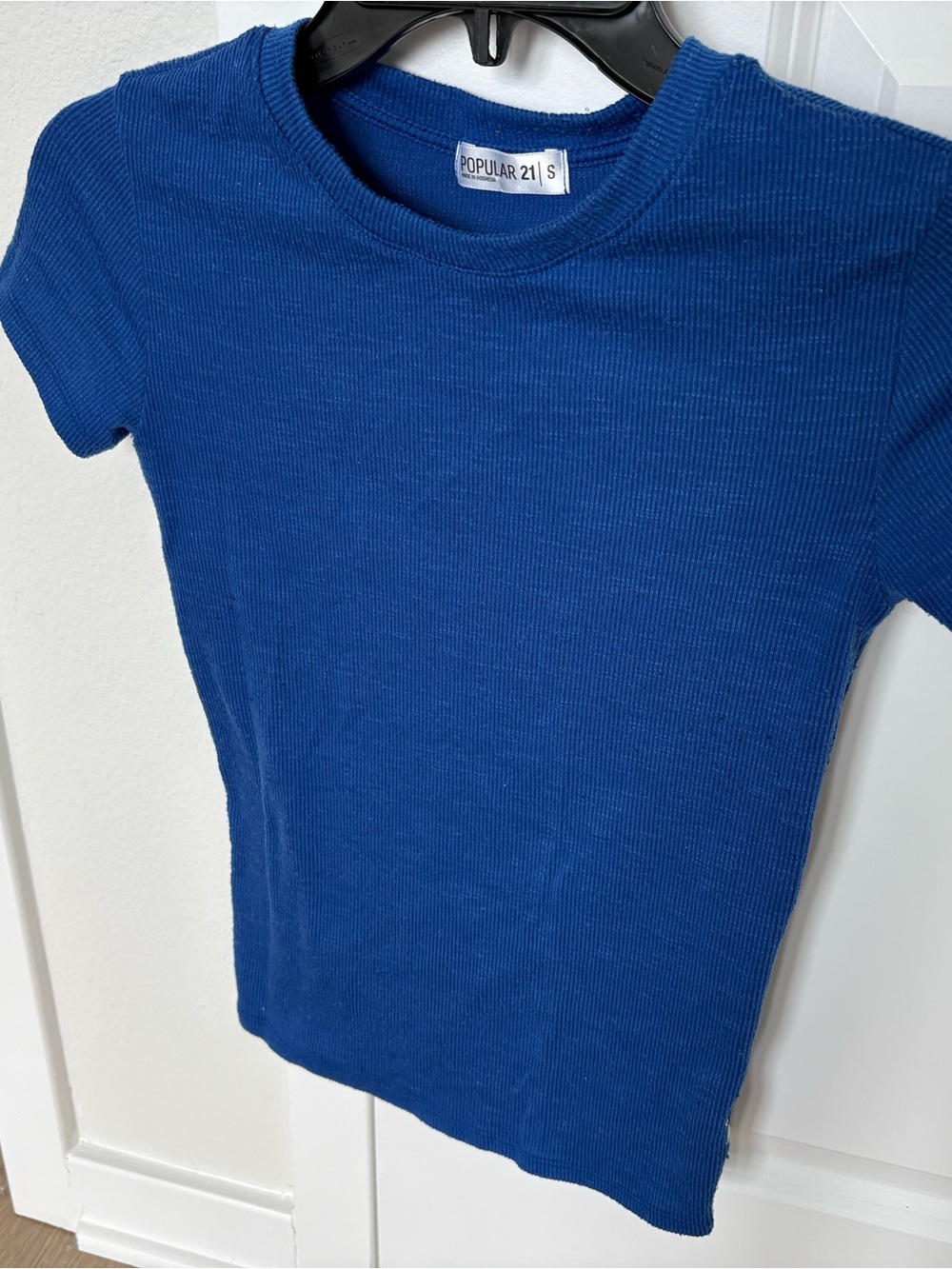 Popular 21 Ribbed Short Sleeve Tee - Royal Blue - Juniors